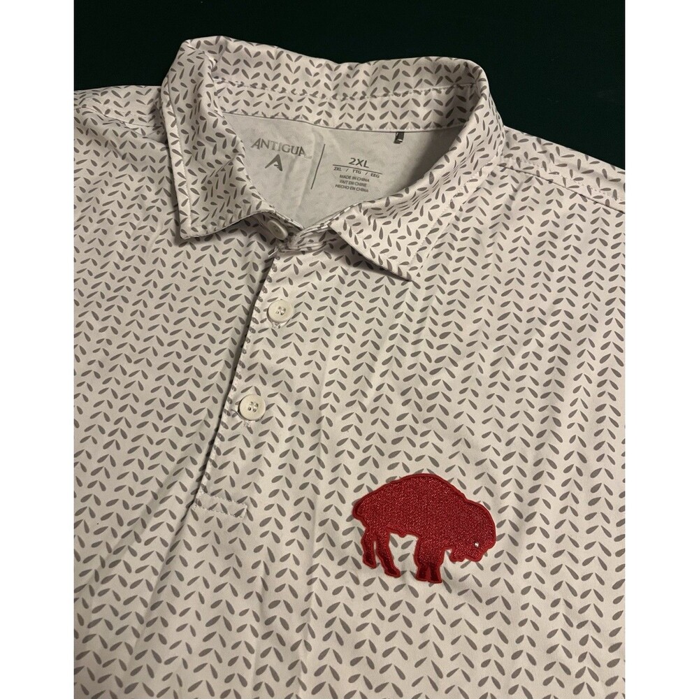 NEW Buffalo Bills NFL Retro Logo Short Sleeve Stretch Polo Golf Shirt 2XL Allen